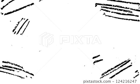 A textured background featuring black brush strokes on a white canvas, creating a dynamic and artistic effect. 124216247