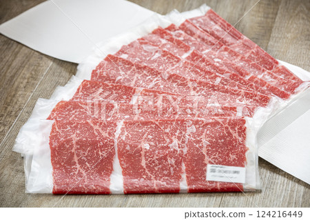 獨立包裝的和牛切片 124216449