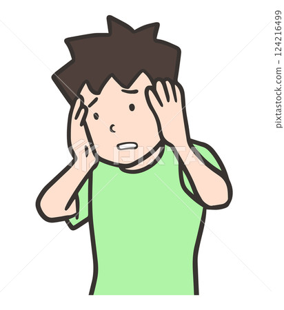 焦慮的人抱著頭 124216499