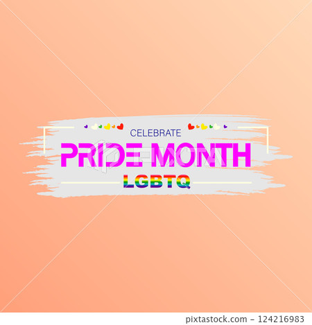 Celebrate Pride Month LGBTQ Typography with Rainbow Colors on Abstract Background Celebrate Pride Month LGBTQ Typography with Rainbow Colors on Abstract Background 124216983