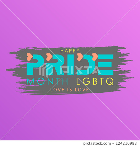 Happy Pride Month LGBTQ Celebration with Bold Typography Happy Pride Month LGBTQ Celebration with Bold Typography 124216988