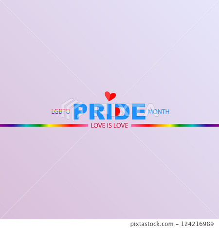 Happy Pride Month LGBTQ Celebration with Colorful Typography and Rainbow Elements Happy Pride Month LGBTQ Celebration with Colorful Typography and Rainbow Elements 124216989