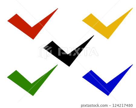 Check mark (5 colors) no shadow 124217480