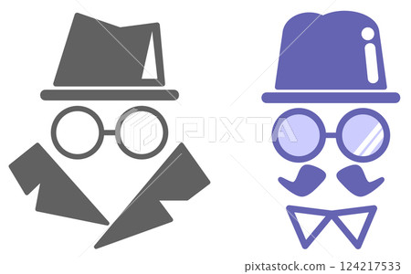 Illustration of a spy investigating personal information and top secret missions 124217533