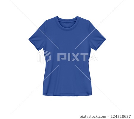 Heather Royal blue blank tee shirt waist wear, women template mockup front view 124218627