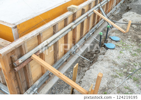 房屋地基、板基礎、混凝土、混凝土地板的施工 124219195