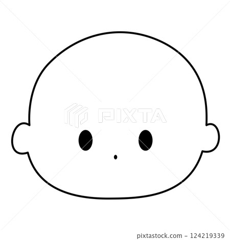 Simple straight face illustration 124219339