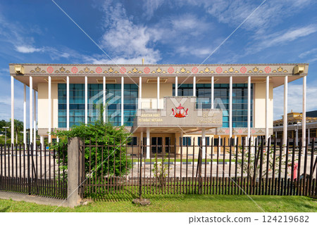 Jabatan Adat Istiadat Negara building showcases unique architecture in Bandar Seri Begawan, Brunei 124219682