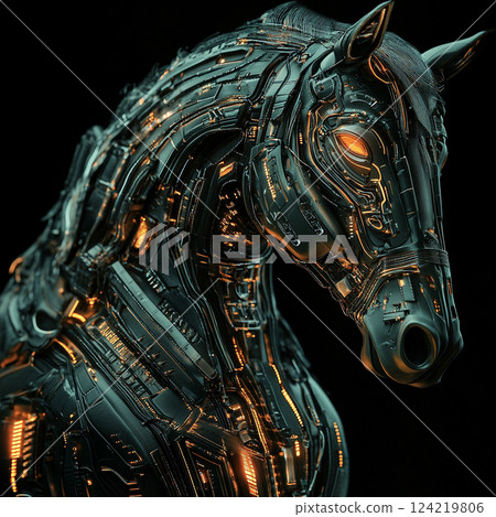 Cyberpunk style horse avatar AI image Cyberpunk style horse avatar AI image 124219806