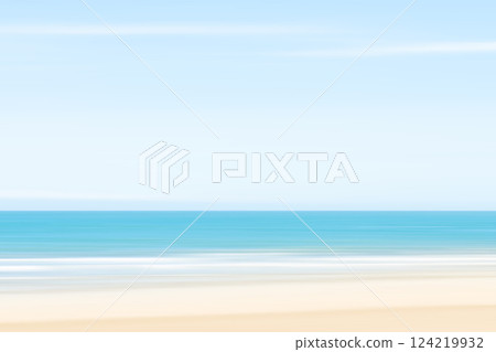 Summer sea, sky and beach scenery: blurry and soft impression 124219932