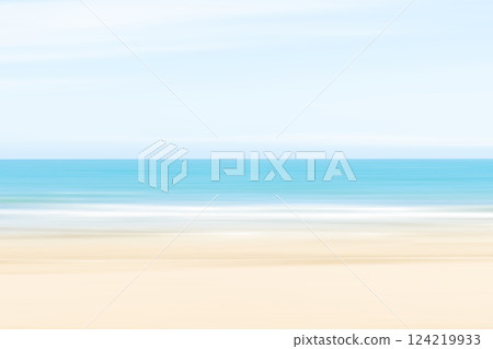 Summer sea, sky and beach scenery: blurry and soft impression Summer sea, sky and beach scenery: blurry and soft impression 124219933