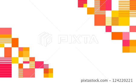 幾何圖案框架白色背景邊框矩形黃橙粉紅色 124220221