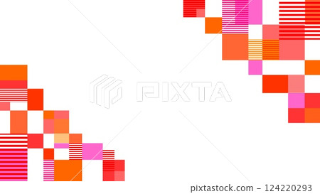 Geometric pattern frame white background border rectangle orange pink Geometric pattern frame white background border rectangle orange pink 124220293
