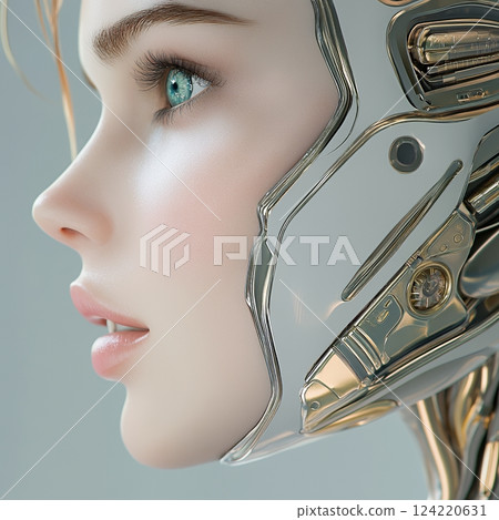 Humans and AI in the image of a cyborg in the year 2100 (square photo) Humans and AI in the image of a cyborg in the year 2100 (square photo) 124220631