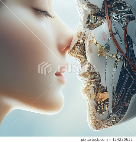 Humans and AI in the image of a cyborg in the year 2100 (square photo) Humans and AI in the image of a cyborg in the year 2100 (square photo) 124220632