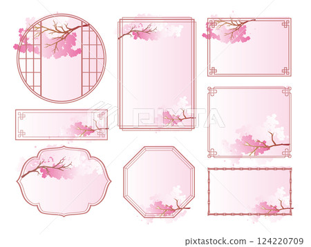 Chinese style frame: Spring cherry blossoms 124220709