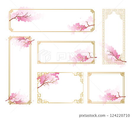 Chinese style frame: Spring cherry blossoms 124220710