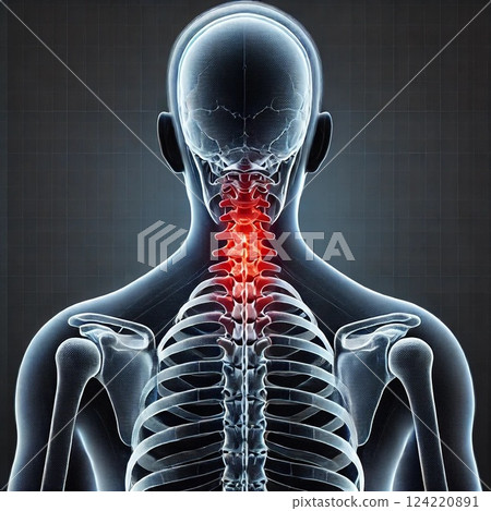 Neck pain, rear view Neck pain, rear view 124220891