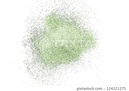 Green glitter powder isolated on transparent background 124221275