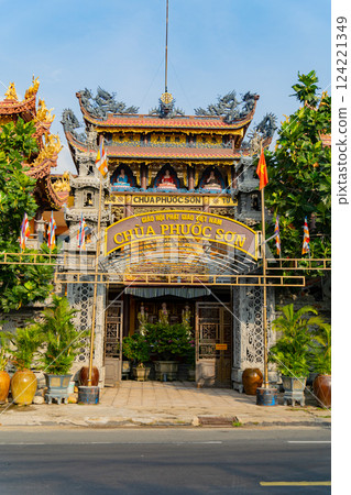 Buddhist temple in Asia.  124221349