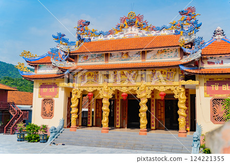 Buddhist temple in Asia.  124221355