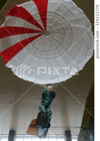 Paratrooper in Nikola Tesla Technical Museum in Zagreb, Croatia 124221770