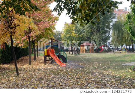 Kids playground in Malesnica residential area, Zagreb, Croatia 124221773
