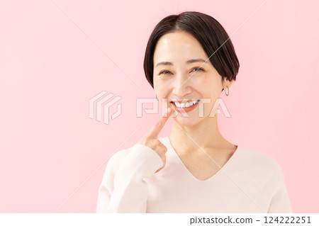 女人牙齒保健牙齒 124222251