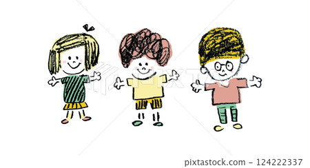 孩子們微笑著牽著手 孩子們微笑著牽著手 124222337