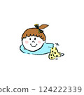 Child lying down and relaxing 124222339