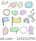 Simple and stylish speech bubbles, lines, hand-drawn illustrations 124222556
