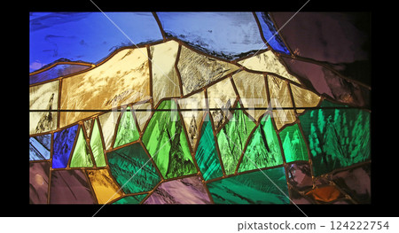 View the elements of life, detail of stained glass window by Sieger Koder in Benediktbeuern Abbey, Germany View the elements of life, detail of stained glass window by Sieger Koder in Benediktbeuern Abbey, Germany 124222754