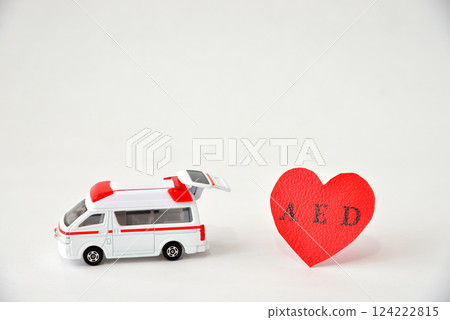 AED heart ambulance image AED heart ambulance image 124222815