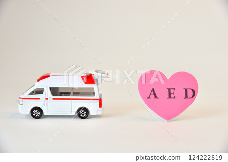 AED heart ambulance image AED heart ambulance image 124222819