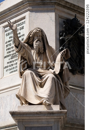 Seer Ezekiel by Carlo Chelli on the Column of the Immaculate Conception on Piazza Mignanelli in Rome, Italy 124222896