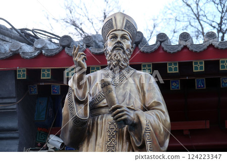 Fr. Matteo Ricci statue in front Saint Joseph Cathedral in Beijing, China 124223347