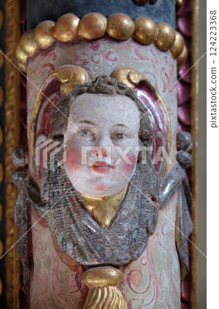 Angel on the main altar in the chapel of St. Wolfgang in Vukovoj, Croatia 124223368