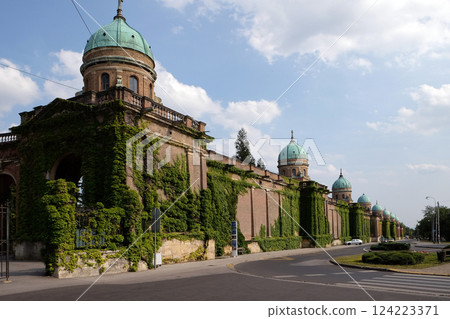 Monumental architecture of Mirogoj cemetery arcades in Zagreb, Croatia Monumental architecture of Mirogoj cemetery arcades in Zagreb, Croatia 124223371