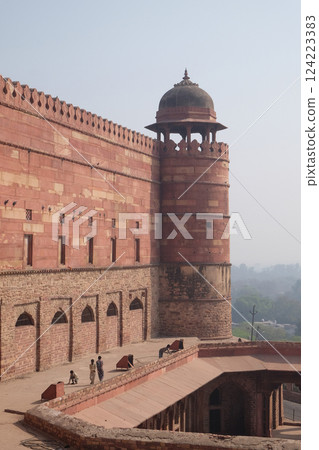 Historical city constructed by Mughal emperor Akbar in Fatehpur Sikri, Uttar Pradesh, India 124223383