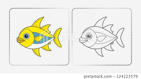 fish with speech bubble fish with speech bubble 124223579