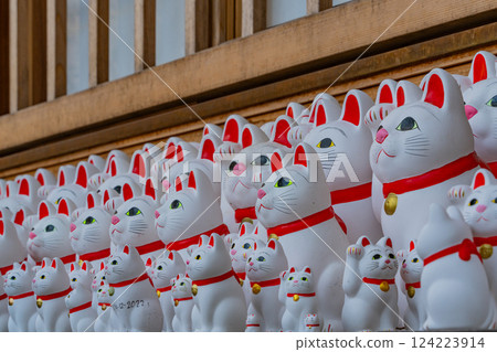 Lucky cats at Gotokuji Temple's Shoufukuden Hall Lucky cats at Gotokuji Temple's Shoufukuden Hall 124223914