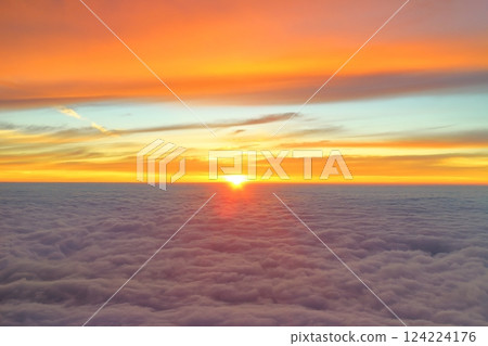 Magical light from Mt. Fuji peak Magical light from Mt. Fuji peak 124224176