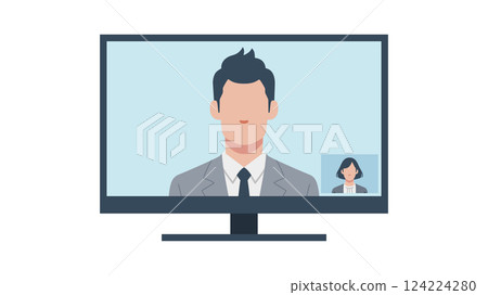 Business people online meeting screen display 124224280