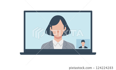 Business people online meeting screen display 124224283