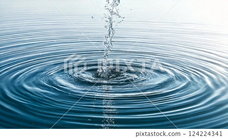 水滴落在水面上並泛起漣漪的圖像 AI 生成的背景素材 124224341