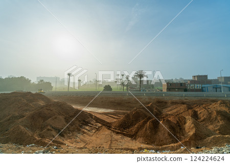 Foggy Morning Road to Memphis Museum, Cairo. Foggy Morning Road to Memphis Museum, Cairo. 124224624