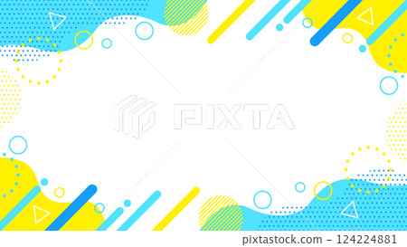 可愛的抽象幾何圖案框架材料,可用於夏季傳單、網路、影片 16:9 尺寸 可愛的抽象幾何圖案框架材料,可用於夏季傳單、網路、影片 16:9 尺寸 124224881