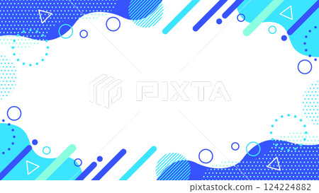 可愛的抽象幾何圖案框架材料，可用於夏季傳單、網路、影片 16：9 尺寸 124224882