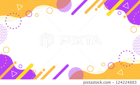 萬聖節風格可愛抽象幾何框架材料，適用於傳單、網頁和影片 16：9 尺寸 124224883