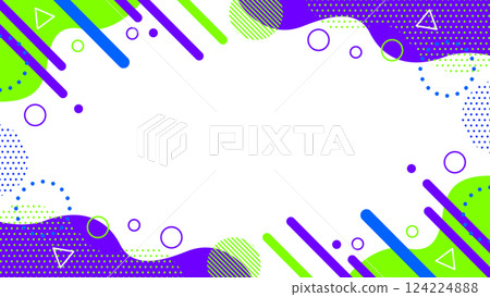 Retro style cute abstract geometric pattern frame material flyer, web, video 16:9 size 124224888